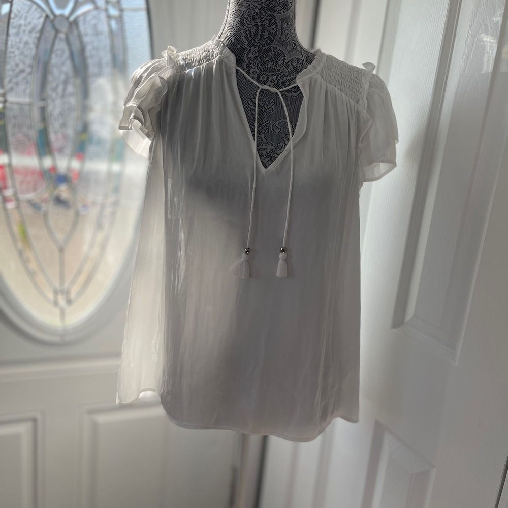 PAIGE Laramie Flutter-Sleeve Top blouse size Small - Picture 12 of 12